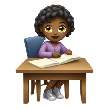 girl doing homework sticker