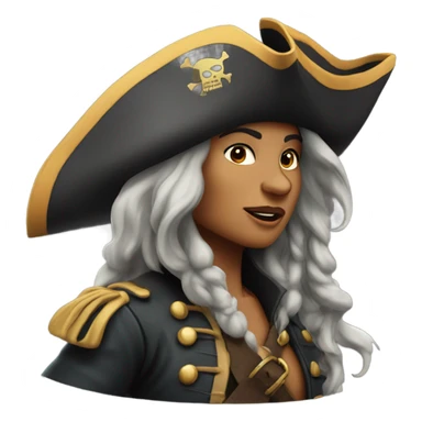female pirate white sticker