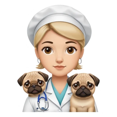 veterinary nurse with pug sticker