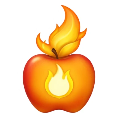Aesh sheli breslev concept represented as a glowing flame emoji, no text, apple style, spiritual and warm sticker