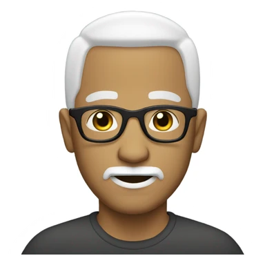 Bald man white goatee beard black eyes and glasses  sticker