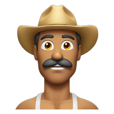 Muscles mustache expressive Cuban man sticker