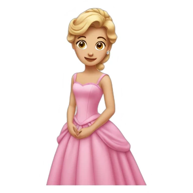 the language of Cinderella in a pink dress sticker