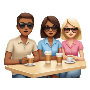 People outside a cafe on a patio sticker