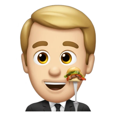 emmanuel macron eat kebab sticker