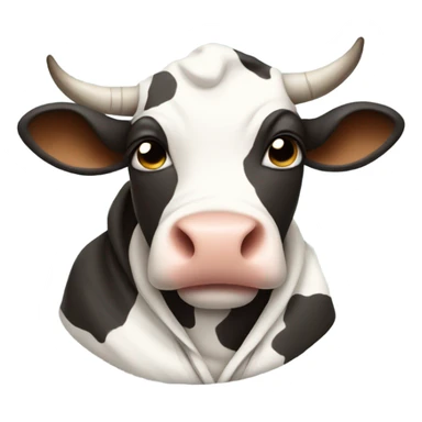 Cow wearing a hoodie sticker