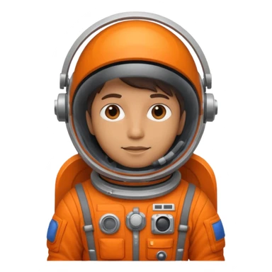 Engineer in an orange astronaut suit sticker