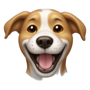 A photo of a laughing dog sticker