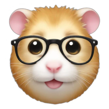 hamster with glasses sticker