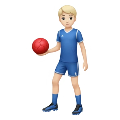 Boy with a ball in his hand full body sticker
