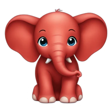 Red baby elephant sticker