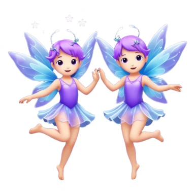 little purple fairies are dancing in the sky sticker
