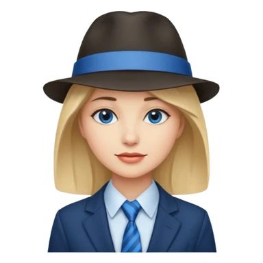 womwn with hat and blue ties sticker