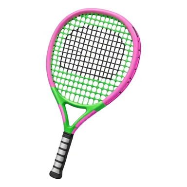 green padel racquet with pink P in the middle sticker