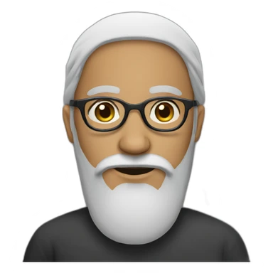 Arab man with a long beard and round glasses sticker