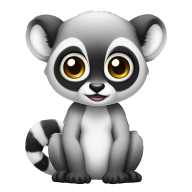 cute lemur with asian eyes sticker