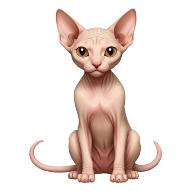hairless sphynx cat full body sitting winking sticker