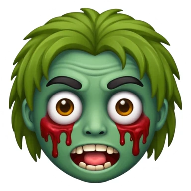emoji de zumbi, com cabelo cacheado sticker