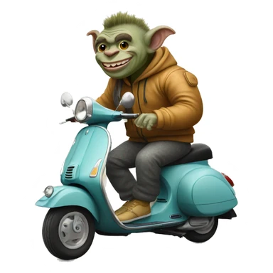 Troll on a vespa wearing a tracksuit  sticker
