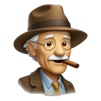 Old man with a cigar and a hat  sticker