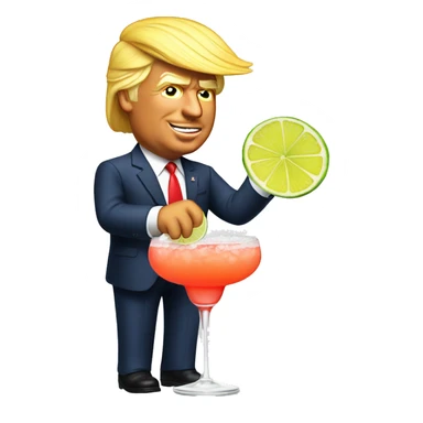 donald trump with a margarita sticker