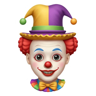 Clown with tiny colorful hat, half body sticker