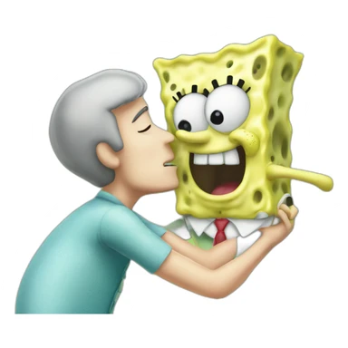 Spongebob kissing Squidward sticker