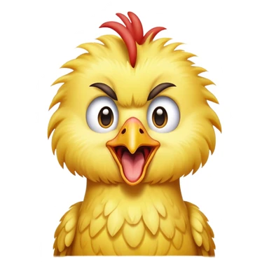 long neck yellow chicken shouting funny expression sticker