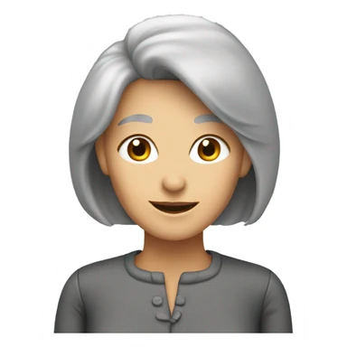 Grey long bob haired lady aged 55 76 kg sticker