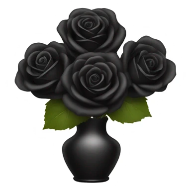 Black rose bouquet in vase sticker
