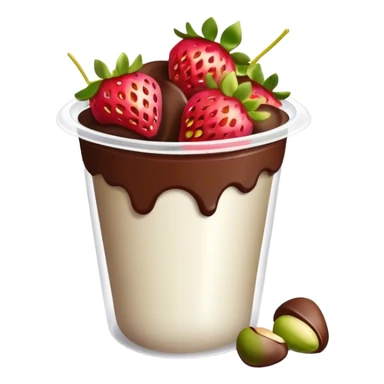 Chocolate covered Strawberries with pistachios in a plastic cup sticker