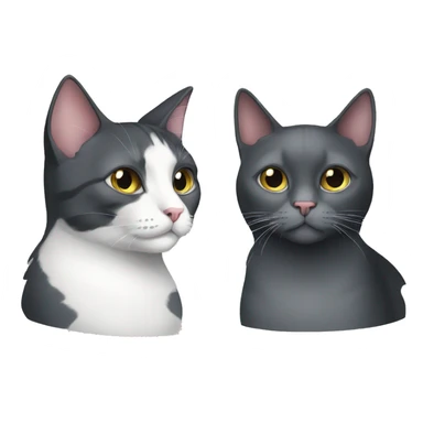 tuxedo cat and gray cat sticker