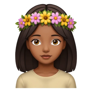 An black girl beatful with strait hai sticker