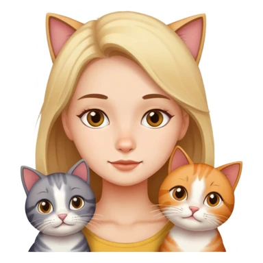 girl with 5 cats sticker