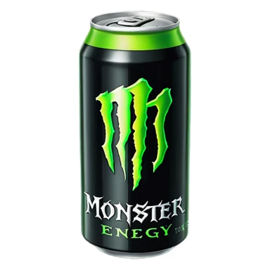 Monster energy Black can with green logo  sticker