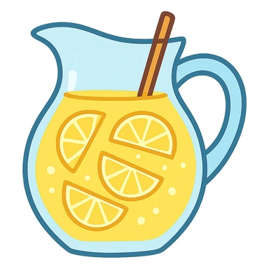 flat toon pitcher of lemonade sticker