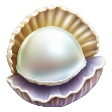 Clam and pearl sticker