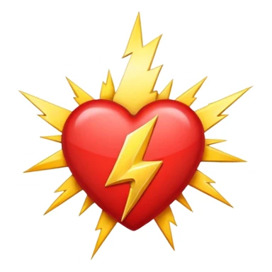 Heart with 13 point lightning bolt in the middle sticker