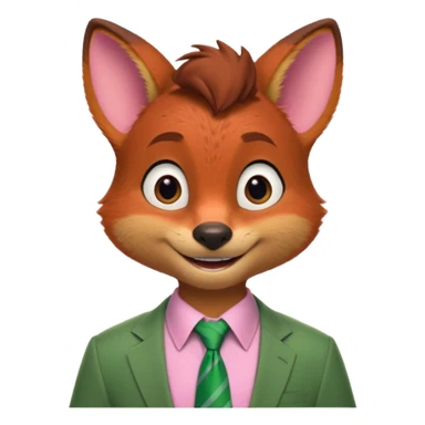 Nick Wilde (pink shirt, green tie, no suit) from the Zootopia Disney movie sticker