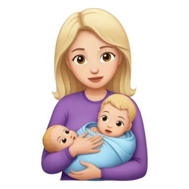 Mom holding baby sticker