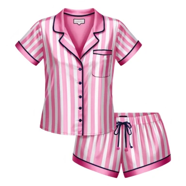 Striped pink and white silk Victoria’s Secret pajama set sticker
