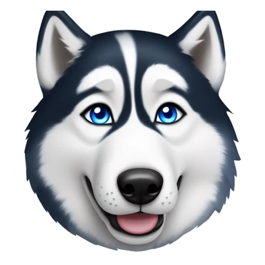 husky black and white with blue eyes sticker