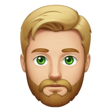 man with blond brown hair, green green eyes, beard sticker