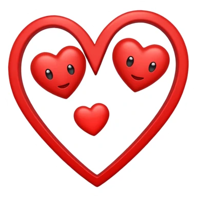 Ein rotes Bsnd zwischen zwei Herzen sticker