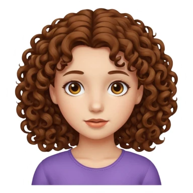 girl with hair curles sticker