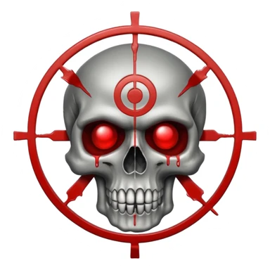 A target sight, nothing else. In the style of your bleeding skull art sticker
