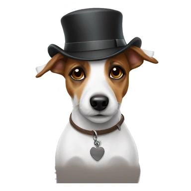 jack russel with hat sticker