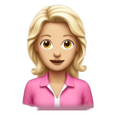 White lady in pink jumpsuit  sticker