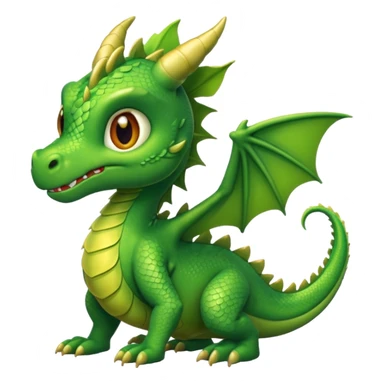 green small dragon making a squeak sound sticker