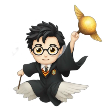 Harry Potter flying with Nimbus 2000 sticker